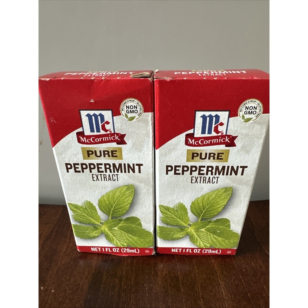 2 Pack- McCormick Pure Peppermint‎ Extract -2oz. Use For Baking, Coffee, Candy.
